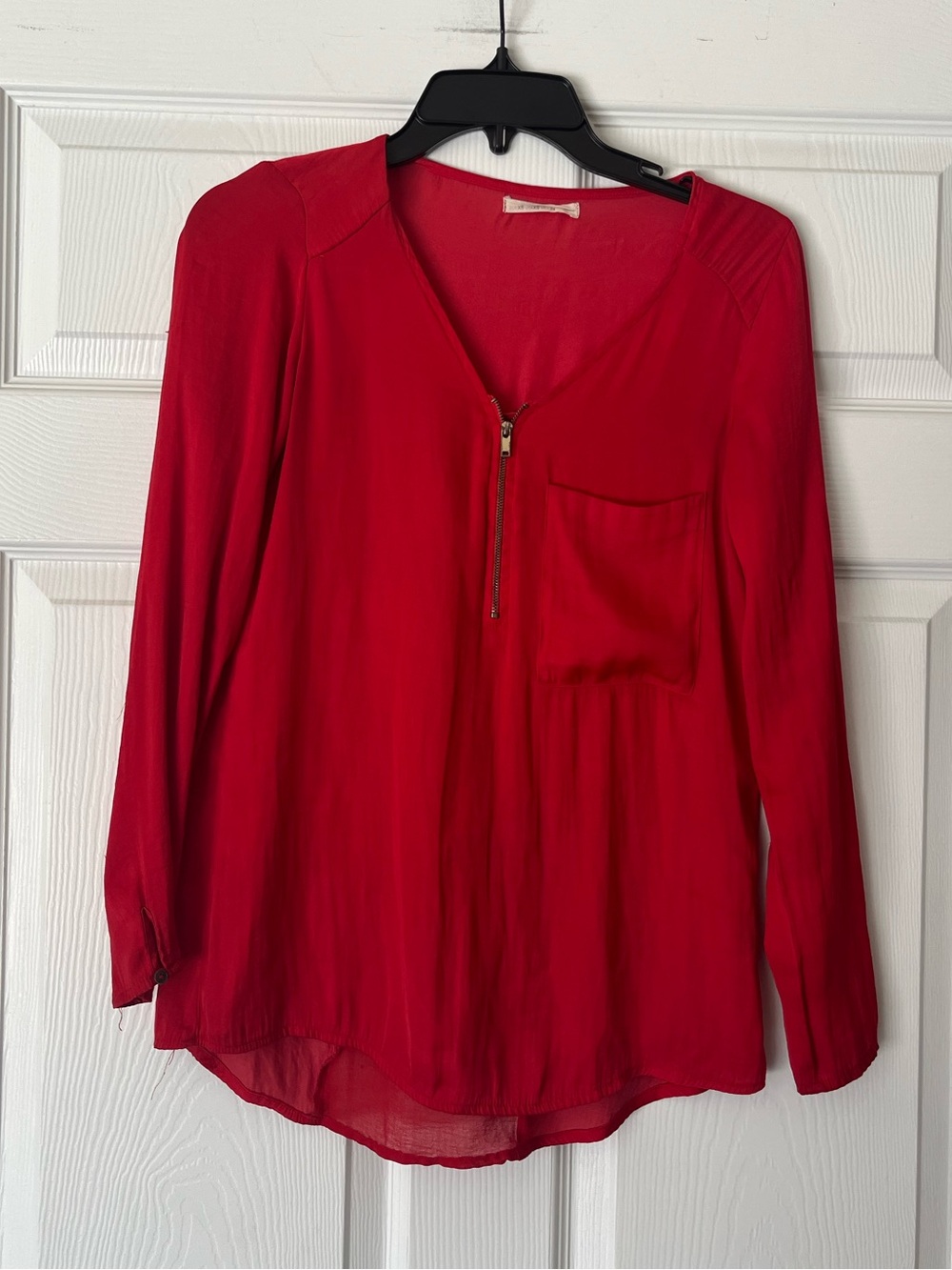 Bershka Long Sleeve Quarter Zip Blouse